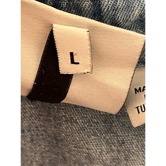 Denim Button-Up Long-Sleeve Mens Shirt By Ragged Jeans In‎ Blue Plaid - Size L - Picture 6 of 8